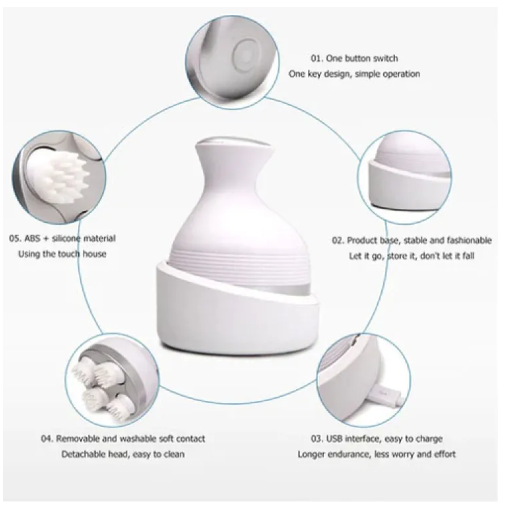 جهاز تدليك فروة الرأس اللاسلكي - جهاز تدليك دوار أوتوماتيكي